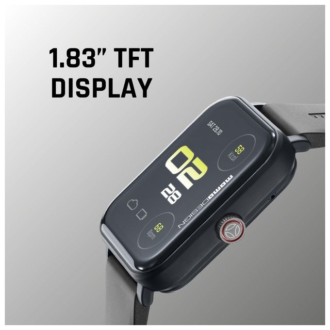 Cellularline, Smartwatch STEALTH, Display 1.83'' TFT, Bluetooth, Nero, Momo Design