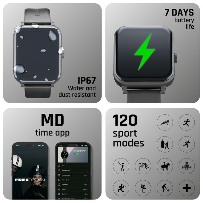 Cellularline, Smartwatch STEALTH, Display 1.83'' TFT, Bluetooth, Nero, Momo Design