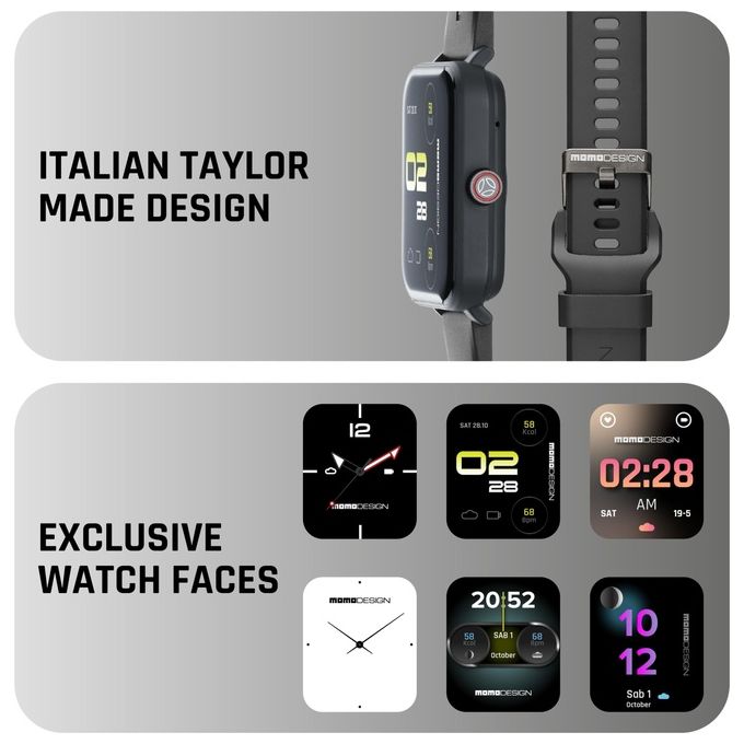 Cellularline, Smartwatch STEALTH, Display 1.83'' TFT, Bluetooth, Nero, Momo Design