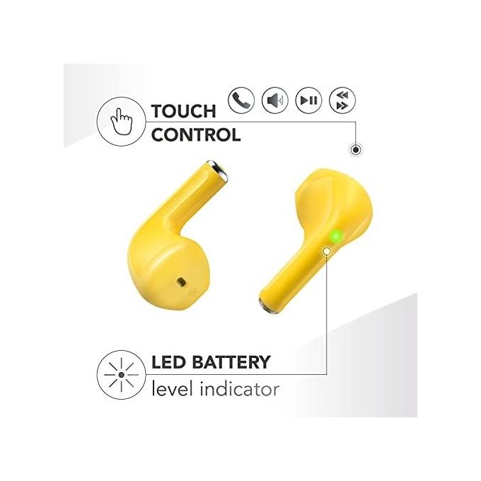 Cellularline BTMSTWSSWAGY Swag Auricolari TWS Bluetooth 5.1 In-ear Touch 20H custodia di ricarica USB-C colore Giallo