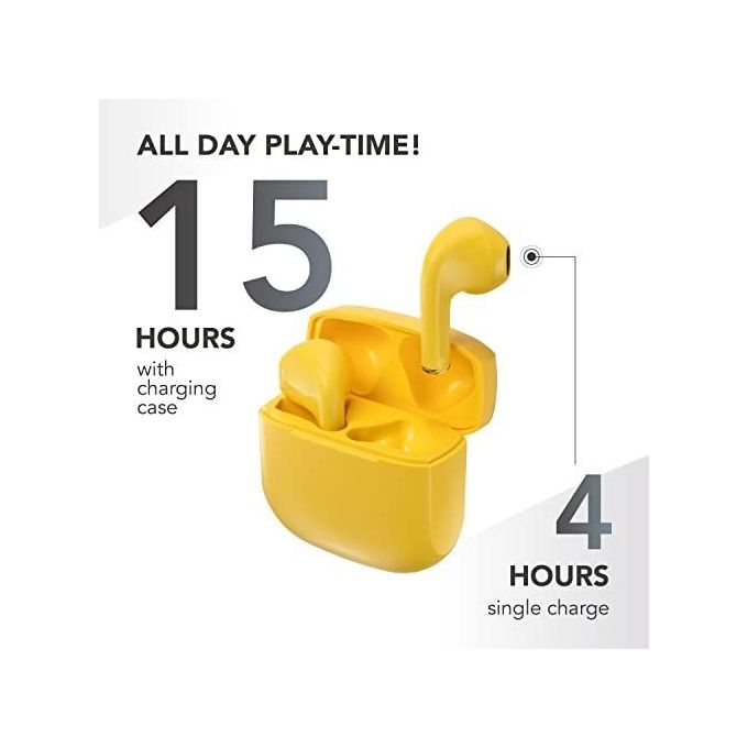 Cellularline BTMSTWSSWAGY Swag Auricolari TWS Bluetooth 5.1 In-ear Touch 20H custodia di ricarica USB-C colore Giallo