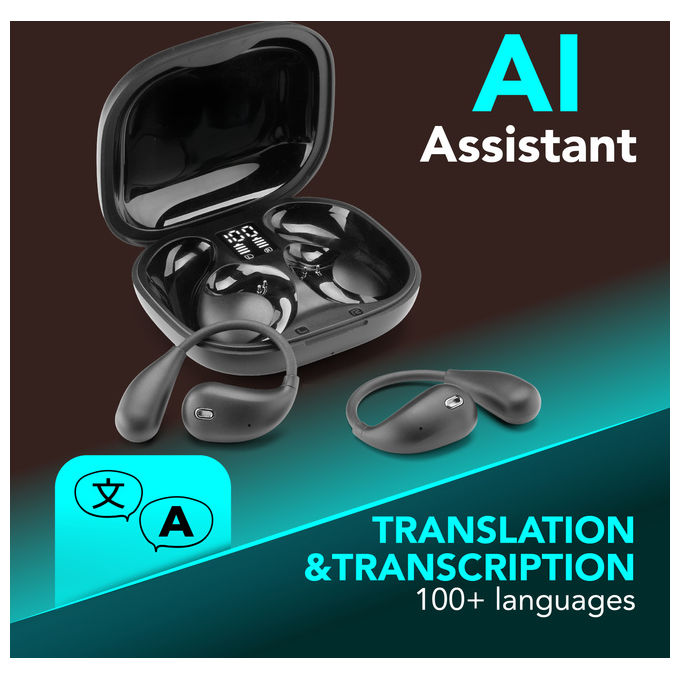 Cellularline, Auricolari TWS Nebit, Traduzione in tempo reale, Funzione vocale, Bluetooth