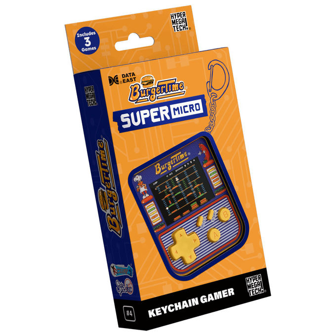 HyperMegaTech Super Micro Burgertime Console Portatile con Giochi BurgerTime Karate Champ Side Pocket