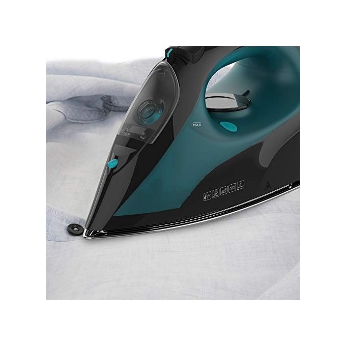 Black+Decker BXIR2403E Ferro da Stiro a Secco e Vapore Piastra Ceramica 2400W Getto Vapore 150 g-min Vapore Continuo 45 g-min colore Nero Verde