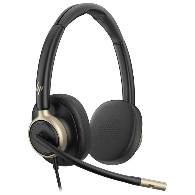 HP Poly C01FCA6 Cuffie cablate stereo Mission 825 USB con cancellazione rumore attiva e microfono integrato colore Nero