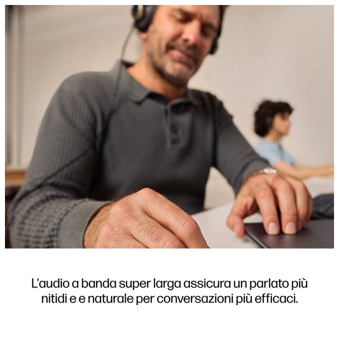 HP Poly C01FCA6 Cuffie cablate stereo Mission 825 USB con cancellazione rumore attiva e microfono integrato colore Nero