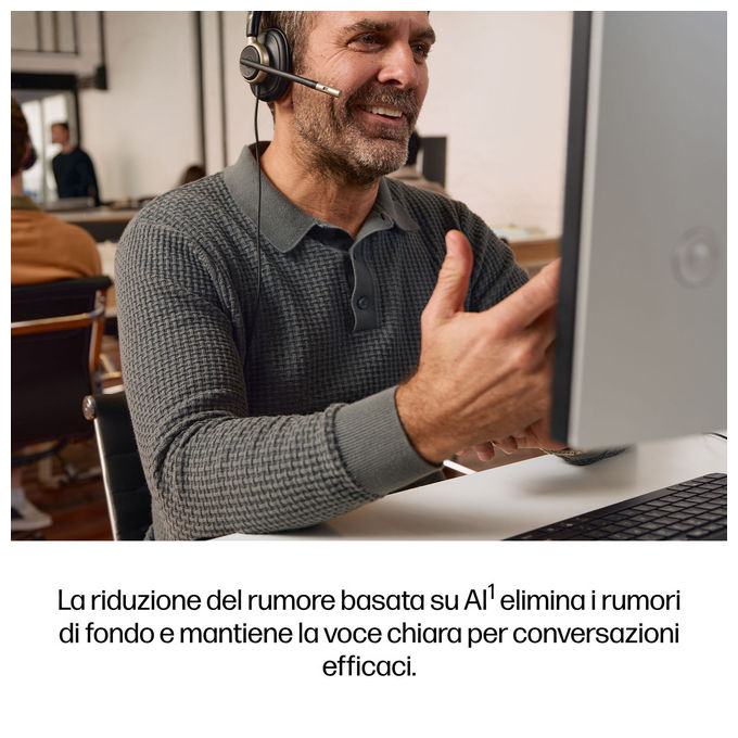 HP Poly C01FCA6 Cuffie cablate stereo Mission 825 USB con cancellazione rumore attiva e microfono integrato colore Nero