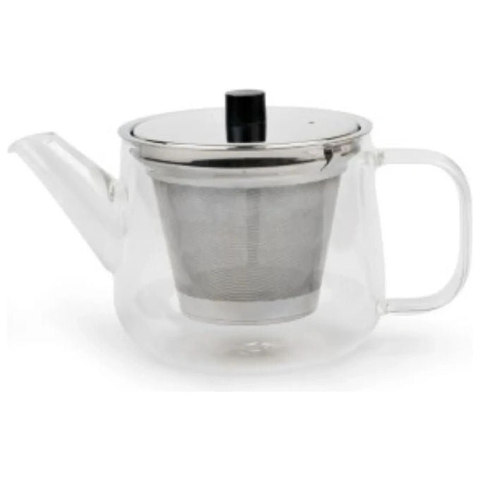Bredemeijer 165050 Merano Teiera in vetro 1.1 L con filtro acciaio inox per 5-6 tazze lavabile in lavastoviglie colore Trasparente