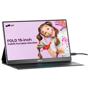 Mobile Pixels 101-1010P01 Fold Monitor Portatile 15.6'' FHD Risoluzione 1920x1080 USB-C HDMI 16:9 Plug and Play Supporto Doppio Monitor colore Nero