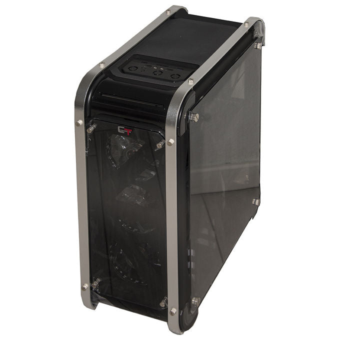 Cortek OMEGA Case ATX 2.0 con doppia finestra laterale trasparente pannello frontale filtrato 7 ventole RGB 2 USB 3.0 2 USB 2.0 CardReader incluso colore Nero