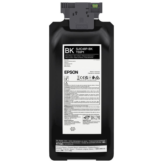 Epson, Cartuccia d'Inchiostro Nera, SJIC48P-BK, 480 ml, Per ColorWorks C8000e