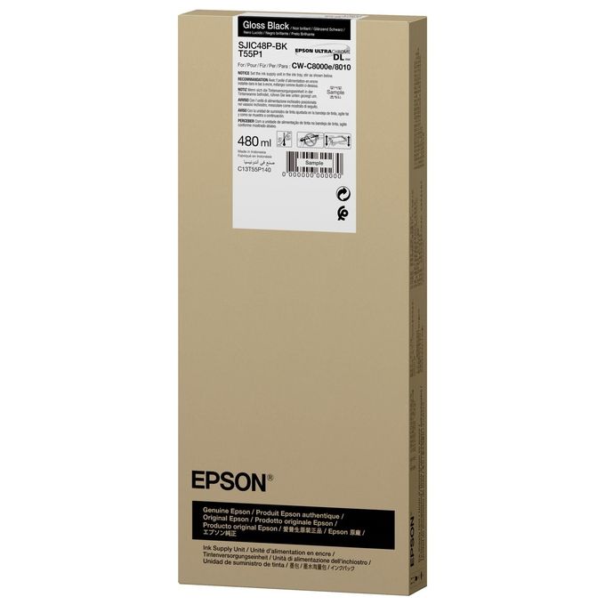 Epson, Cartuccia d'Inchiostro Nera, SJIC48P-BK, 480 ml, Per ColorWorks C8000e