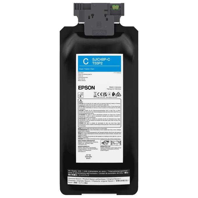 Epson SJIC48P-C C13T55P240 Cartuccia inchiostro originale Ciano 480 ml Per ColorWorks C8000e