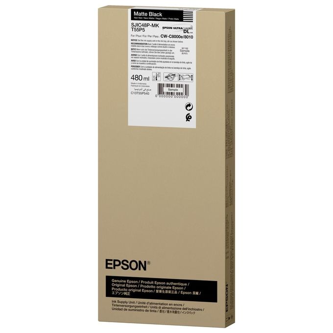 Epson, Cartuccia inchiostro nero opaco originale SJIC48P-MK, 480 ml, Per ColorWorks C8000e