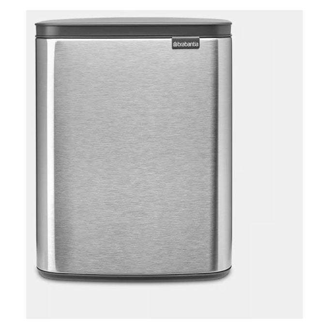 Brabantia 230486 Bo Pattumiera 12 litri Acciaio con Coperchio Soft Close e Secchio Interno Rimovibile colore Matt Steel Fingerprint Proof