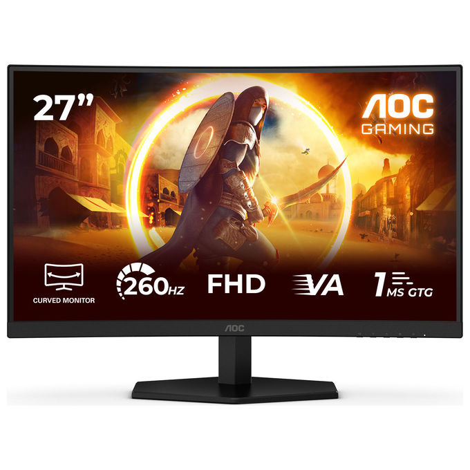 AOC C27G42ZE Monitor Gaming Curvo 27'' Full HD 1920x1080 260Hz Fast VA 0.3ms FreeSync Premium HDR10 colore Nero