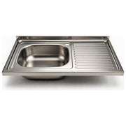 SAMET SA216 Lavello da Appoggio Acciaio Inox 80x50 cm Una Vasca Gocciolatoio Destro colore Acciaio