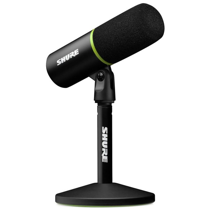 Shure MV6 Microfono Dinamico Cardioide USB-C per Gaming e Streaming con Connessione USB-C Risoluzione Audio 24-bit 48 kHz Auto Level Mode Digital Popper Stopper Denoiser in Tempo Reale colore Nero