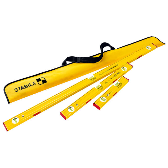 Stabila 19716 PRO SET 80 ASM Set di livelle a bolla 30 cm 60 cm 120 cm con sistema di magneti in terre rare e precisione 0.5 mm-m colore Nero