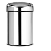 Brabantia 8710755363962 Touch Bin Pattumiera a Parete 3 litri Acciaio Inossidabile Apertura Soft Touch colore Acciaio Brillante