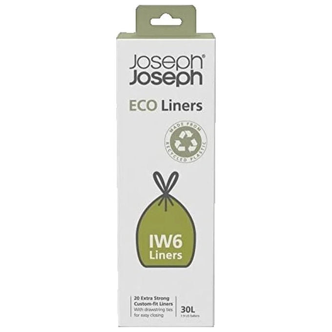 Joseph Joseph 30143 Sacchetti per rifiuti 30L in plastica riciclata chiusura con cordoncino compatibili con Totem Max e Totem Pop colore Grigio