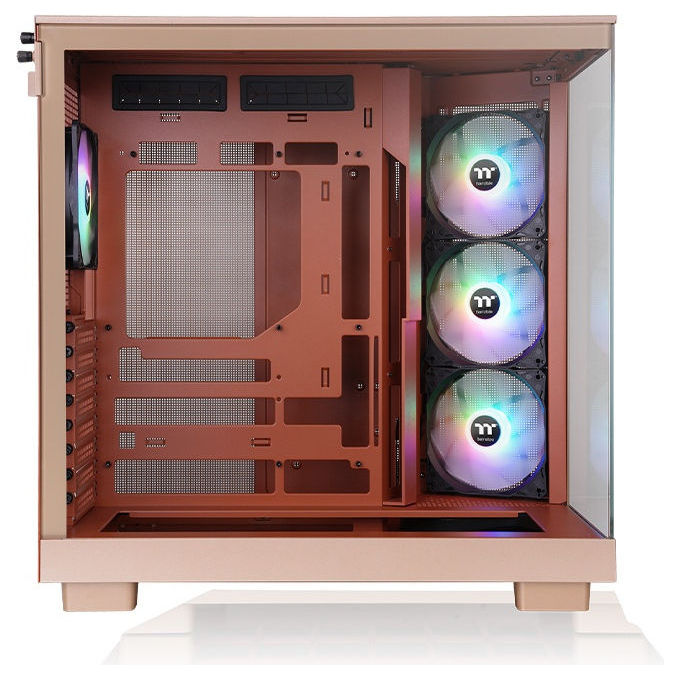 Thermaltake CA-11E-00MGWN-00 View 380 XL TG ARGB Case PC ATX con Illuminazione ARGB Ventole Installate 3x120mm e 1x120mm Vetro Temperato colore Sabbia