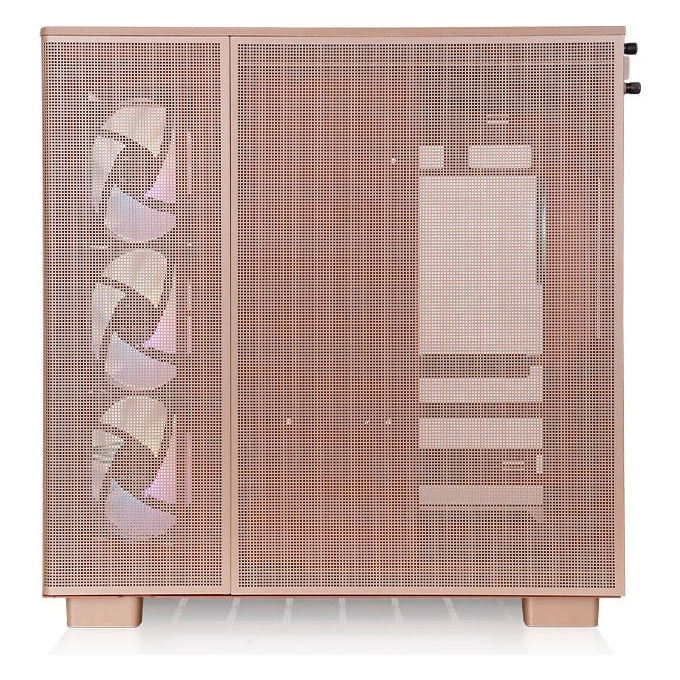 Thermaltake CA-11E-00MGWN-00 View 380 XL TG ARGB Case PC ATX con Illuminazione ARGB Ventole Installate 3x120mm e 1x120mm Vetro Temperato colore Sabbia