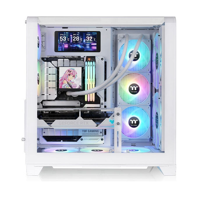 Thermaltake 4711658540010 View 390 Air Case Mid Tower con Vetro Temperato e Supporto Raffreddamento Liquido colore Bianco