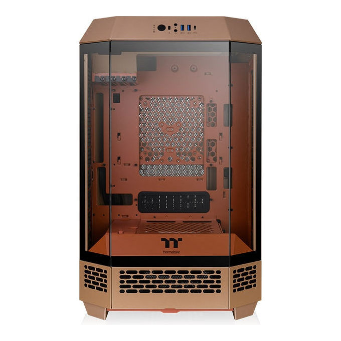 Thermaltake 4711475645738 The Tower 300 Case PC Micro Tower per schede madri micro ATX e Mini-ITX con supporto fino a 8 ventole da 120 140 mm e vetro temperato colore Sabbia