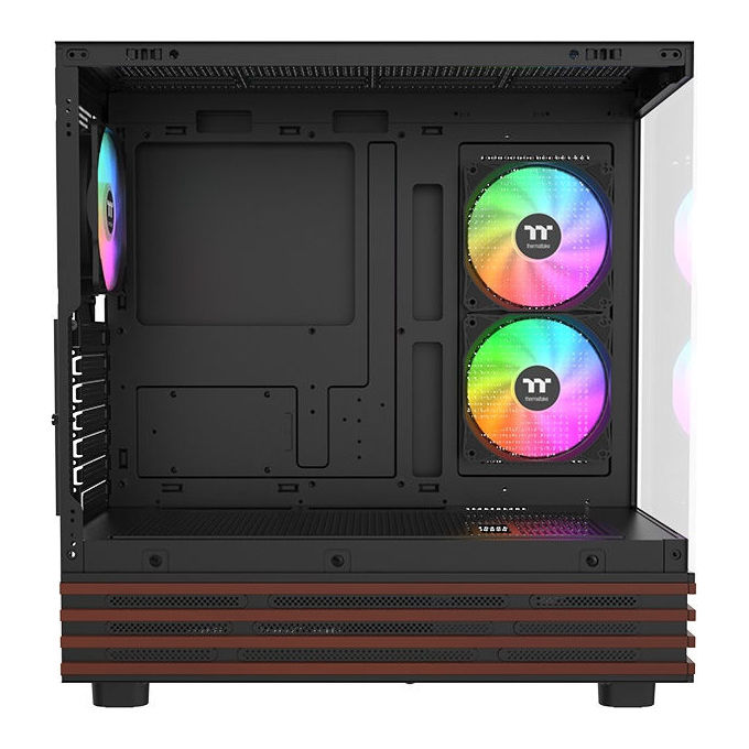 Thermaltake CA-1Y7-00M1WN-WS View 270 Plus WS ARGB Case Midi Tower ATX EATX Micro-ATX Mini-ITX con Illuminazione ARGB Ventole Preinstallate 3x120mm Vetro Temperato Legno colore Nero