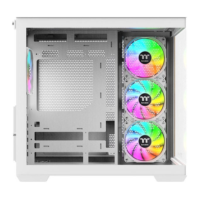 Thermaltake CA-1Z2-00M6WN-WS View 380 WS Case Midi Tower con Illuminazione ARGB Vetro Temperato e Pannelli in Legno colore Bianco