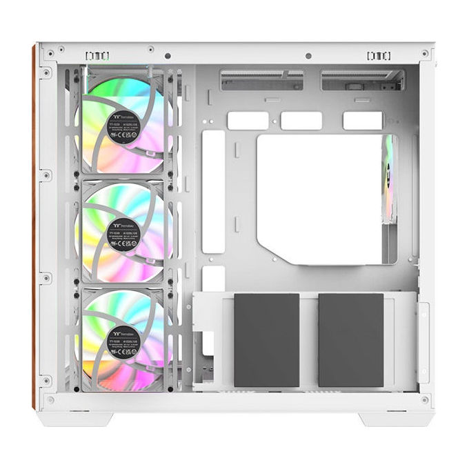 Thermaltake CA-1Z2-00M6WN-WS View 380 WS Case Midi Tower con Illuminazione ARGB Vetro Temperato e Pannelli in Legno colore Bianco