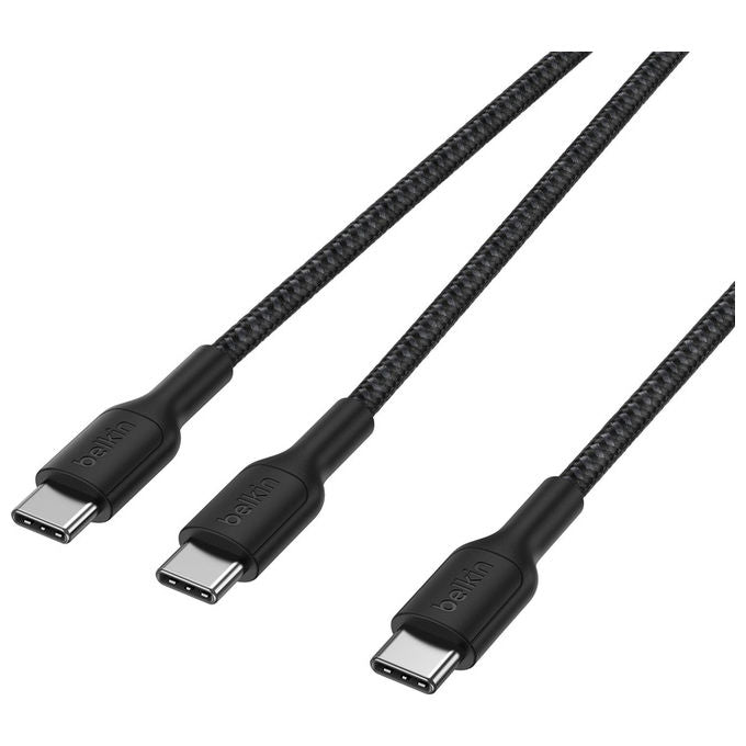 Belkin CAC004HQ1.5MBK Cavo USB-C Dual 140W USB 2.0 1.5 m colore Nero