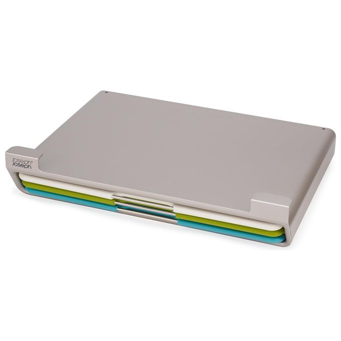Joseph Joseph 60199 Folio Slim Set di 3 Taglieri con Supporto Multicolore