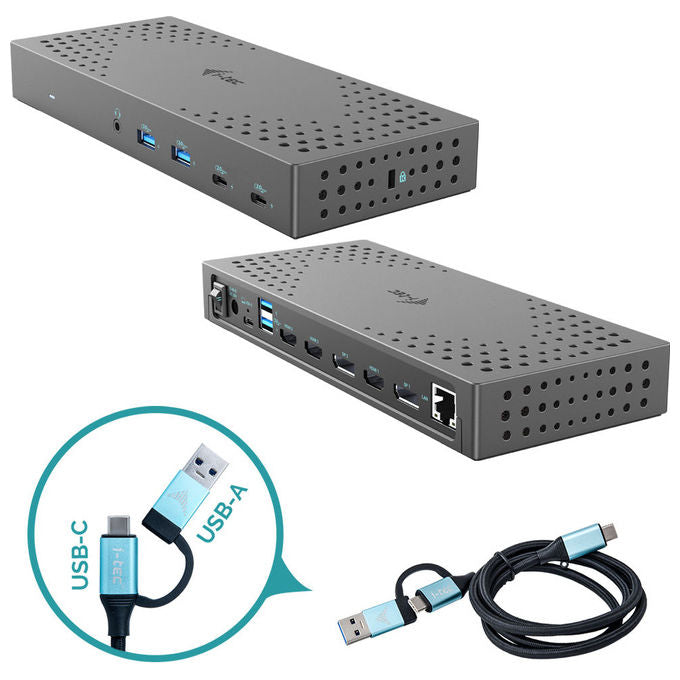 I-tec, Docking Station 4K, USB 3.0, USB-C, Thunderbolt, 3x Monitor, Power Delivery 100W