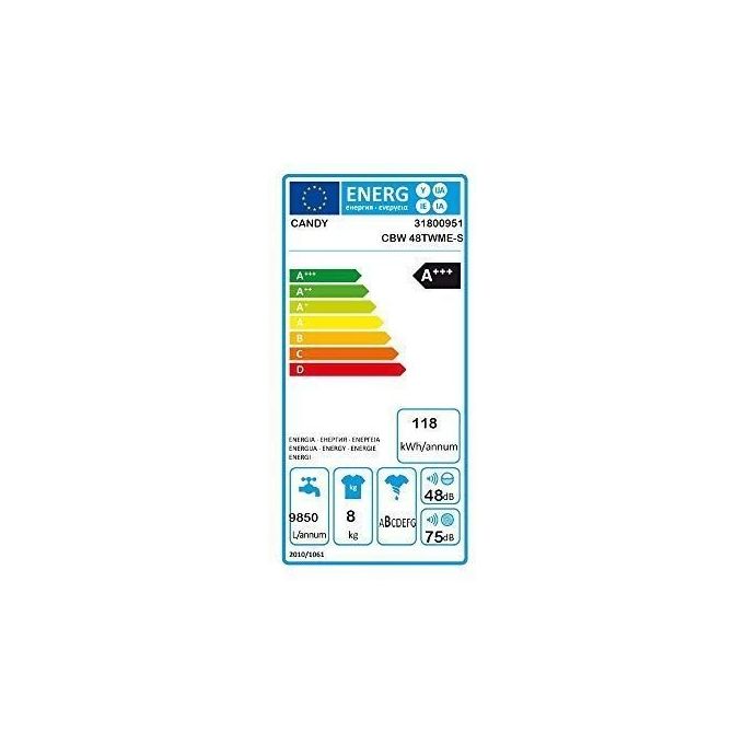 Candy CBW 48TWME-S Lavatrice Carica Frontale da Incasso Programma EcoMix Partenza differita 24 h Classe energetica A Capacita' di carico 8 kg Centrifuga 1400 giri Motore Inverter BPM