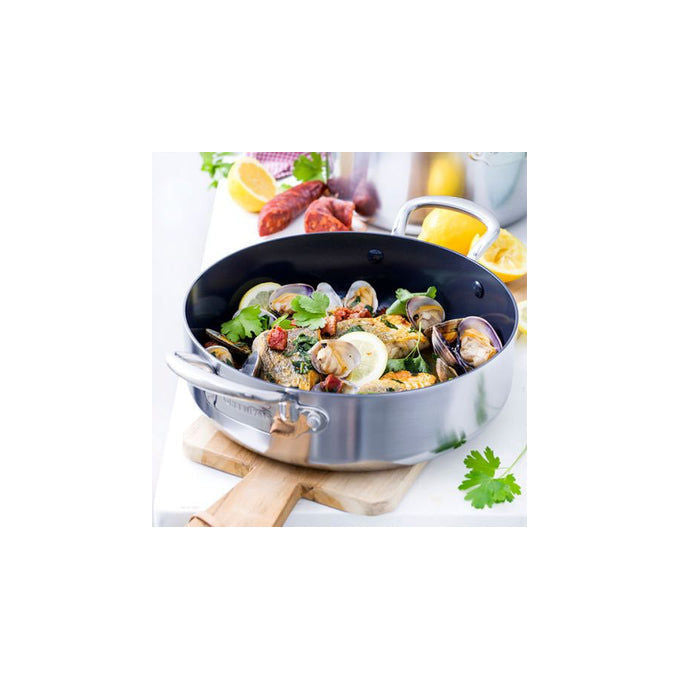 GreenPan CC003820-001 Premiere Padella per friggere Gourmet con rivestimento antiaderente in ceramica Thermolon Infinity Pro e coperchio incluso diametro 26 cm colore Argento