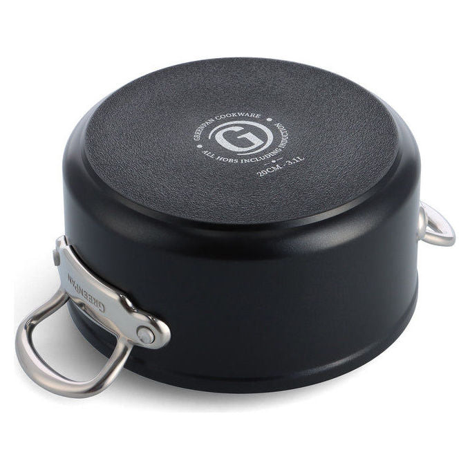 GreenPan 005878C9-6916-4875-B152-D4E4DE14BA51 Barcelona Pro Casseruola in Alluminio con Rivestimento Ceramico 24 cm colore Nero