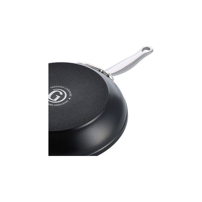 GreenPan CC005339-001 Barcelona Pro Padella Multiuso in Alluminio con Rivestimento Antiaderente in Ceramica Fino a 220 °C Acciaio Inox colore Nero