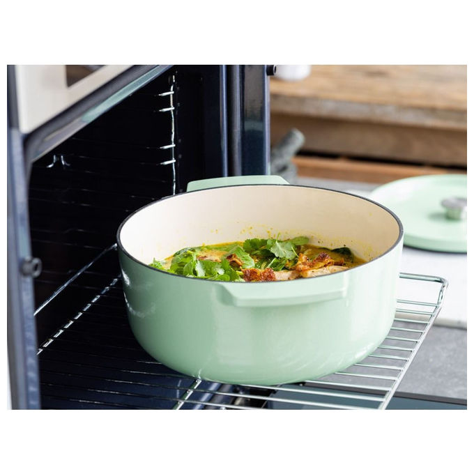 KitchenAid CC007434-001 Casseruola in Ghisa Capacita' 5,2 L Adatta a Tutti i Piani Cottura incluso Induzione colore Verde Ghisa
