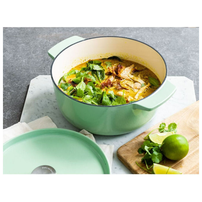 KitchenAid CC007434-001 Casseruola in Ghisa Capacita' 5,2 L Adatta a Tutti i Piani Cottura incluso Induzione colore Verde Ghisa
