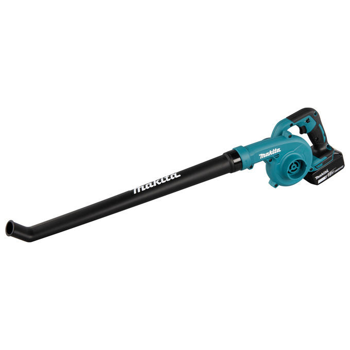 Makita DUB186RFX1 Akku-Laubbläser con batteria Li-Ion 18 V max Luftgeschwindigkeit 68 m-s Luftvolumen 3,2 m³-min Blaskraft 2,5 N Schallleistungspegel 92,4 dB(A) Schalldruckpegel 82,5 dB(A)