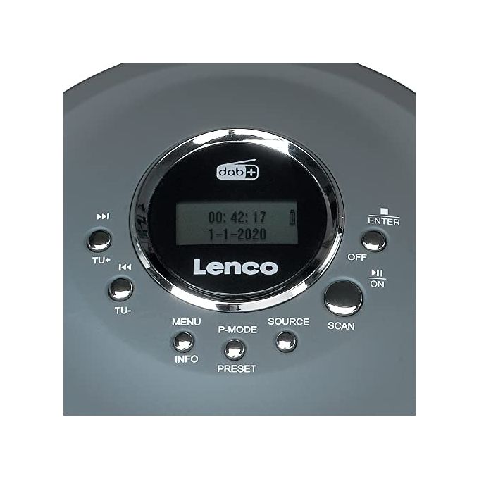Lenco CD-400GY Lettore CD Portatile con Radio DAB+ FM Supporto MP3 Autonomia fino a 8 ore colore Antracite