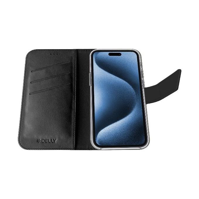 Celly Wallymag Custodia Portafoglio Nera per Apple iPhone 17 Pro