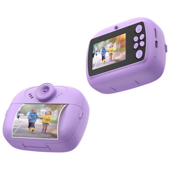 Celly Kids Cam Print VL, Fotocamera Digitale per Bambini, Viola