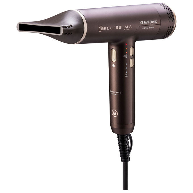Bellissima 21013 Ceramisonic Asciugacapelli 1700 W Motore Digitale Ion Ceramic Hi-Pro 3 velocita' 3 temperature con diffusore colore Deep Brown Rosa