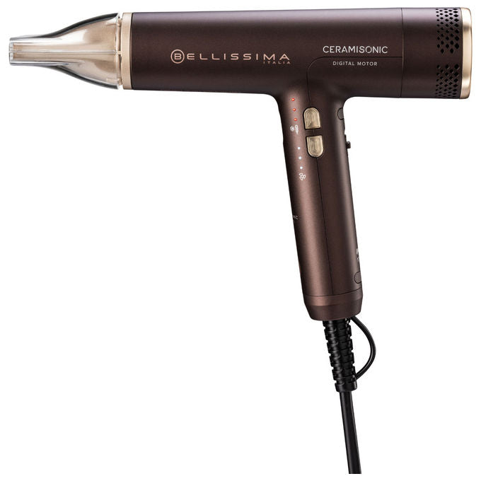 Bellissima 21013 Ceramisonic Asciugacapelli 1700 W Motore Digitale Ion Ceramic Hi-Pro 3 velocita' 3 temperature con diffusore colore Deep Brown Rosa