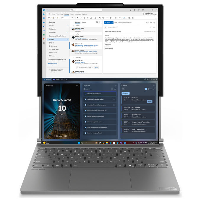 Lenovo 21TR0004IX ThinkBook Plus G6 Rollable Copilot+ PC Computer portatile Intel Core Ultra 7 32 GB 1 TB SSD Wi-Fi 7 Windows 11 Pro colore Grigio