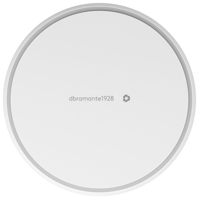 Dbramante1928 caricabatterie wireless 15W, ricarica rapida, USB-C, protezione surriscaldamento, materiale riciclato, bianco