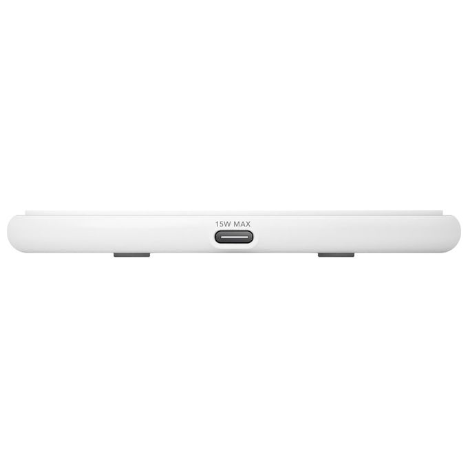 Dbramante1928 caricabatterie wireless 15W, ricarica rapida, USB-C, protezione surriscaldamento, materiale riciclato, bianco